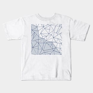 Abstract Half and Half 45 Navy Blue Kids T-Shirt